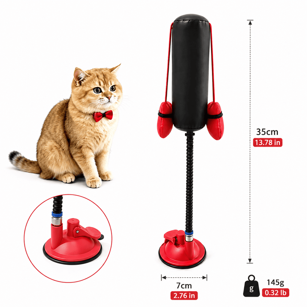 Interactive Cat Boxing Toy – Suction Cup Self-Play Punching Toy for Cats