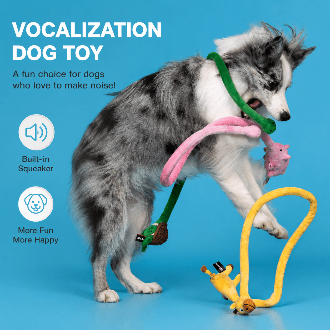 Long Plush Squeaky Dog Toy – Durable Interactive Tug-of-War Chew Toy
