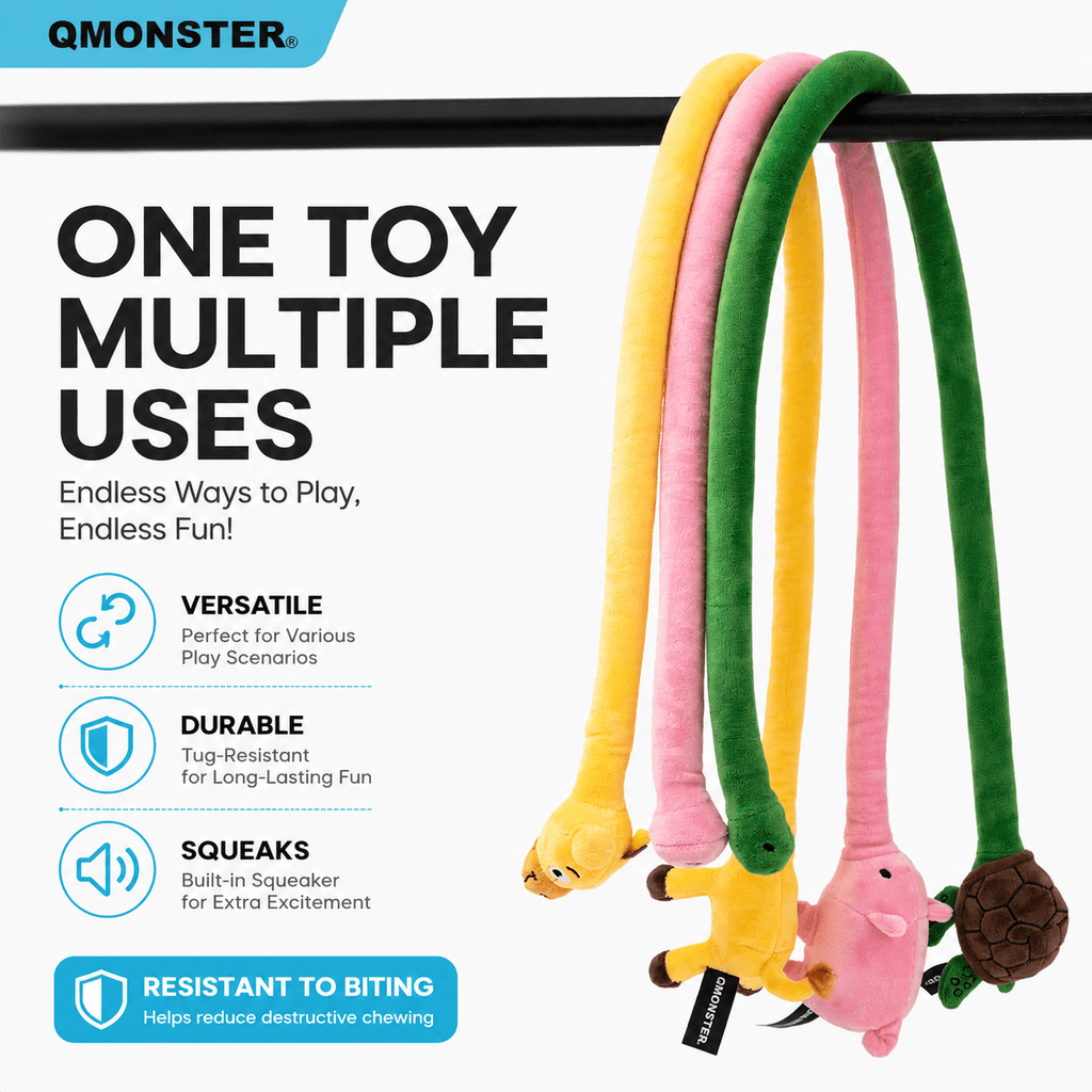 Long Plush Squeaky Dog Toy – Durable Interactive Tug-of-War Chew Toy
