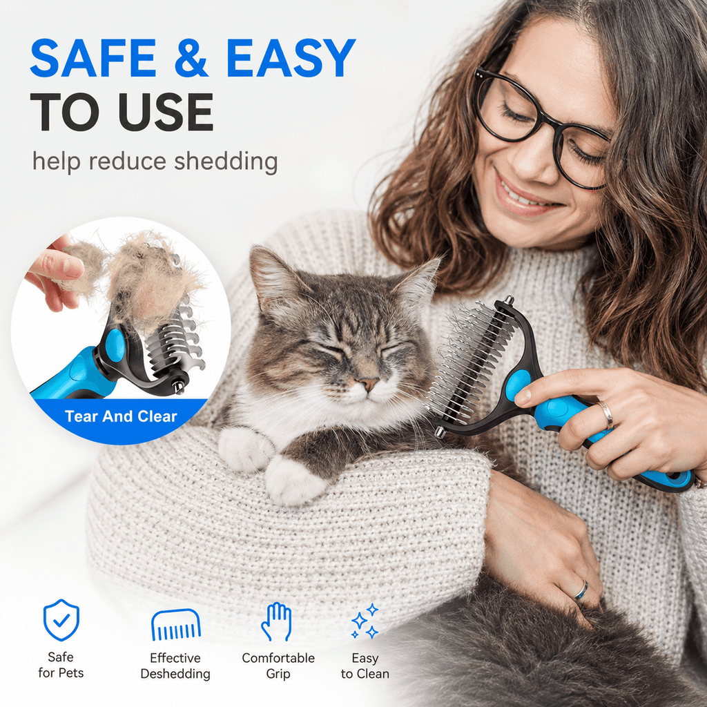 Dog Grooming Comb – Shedding & Detangling Tool Fursera