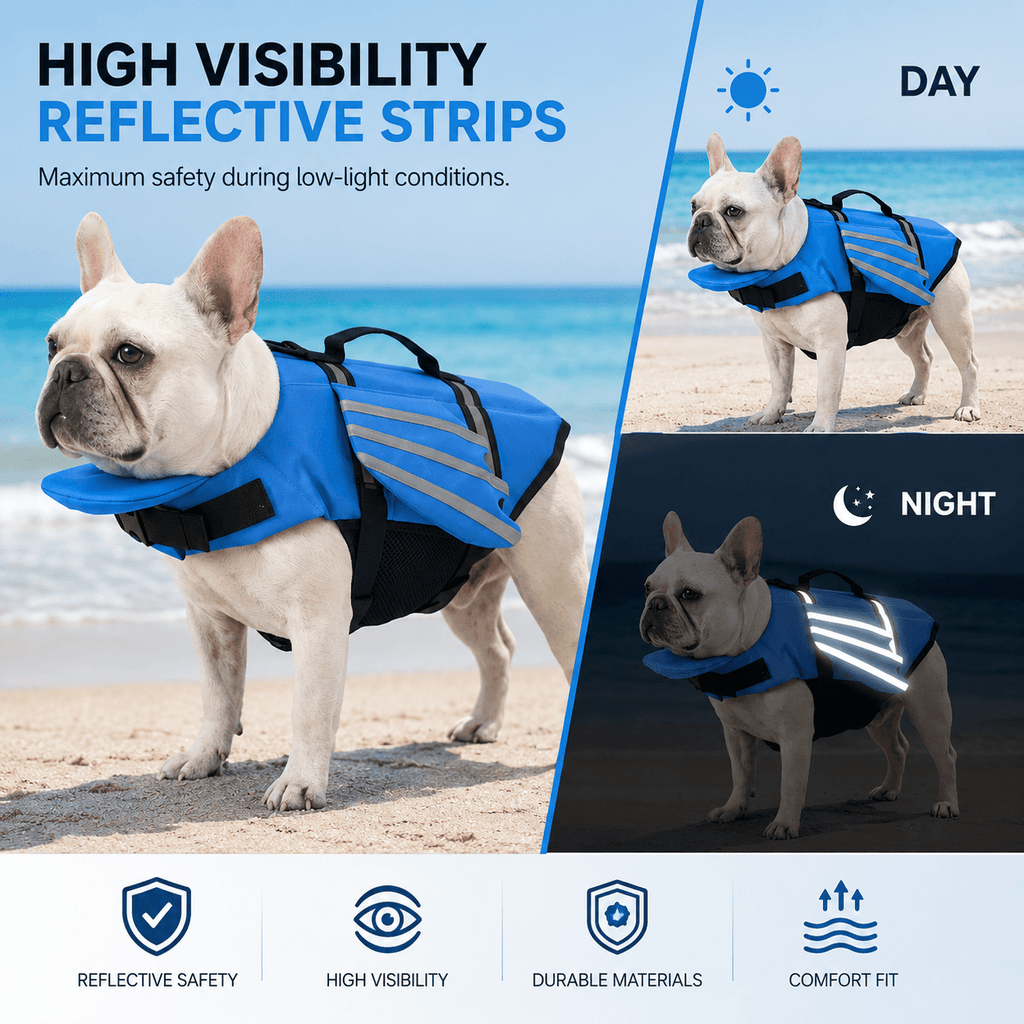 Reflective Angel Wing Dog Life Jacket Quick-Rescue Handle • Breathable Mesh • Reflective Safety