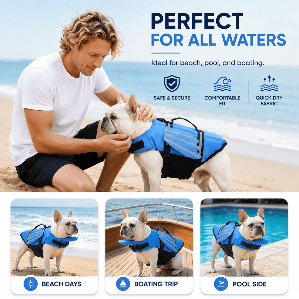 Reflective Angel Wing Dog Life Jacket Quick-Rescue Handle • Breathable Mesh • Reflective Safety