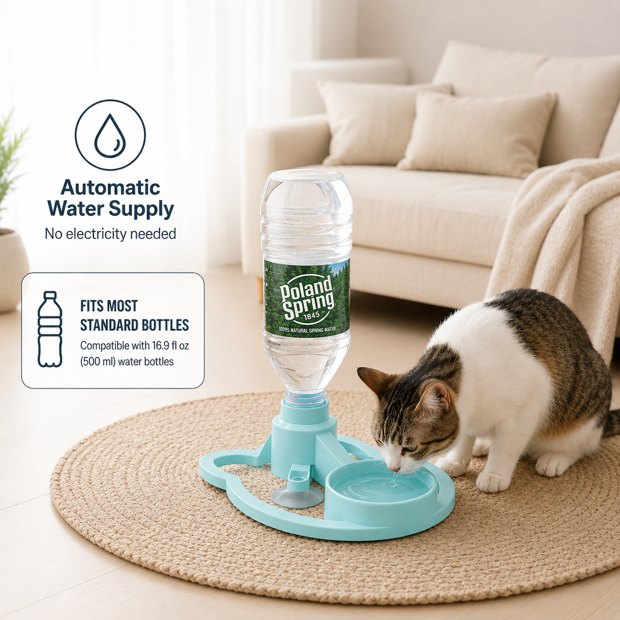 Gravity Pet Water Dispenser— No Electricity Required