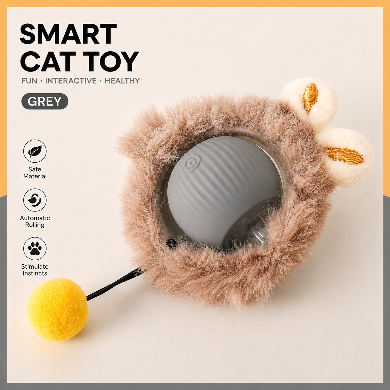 Plush Rolling Fun Ball – Smart Interactive Pet Toy for Dogs & Cats