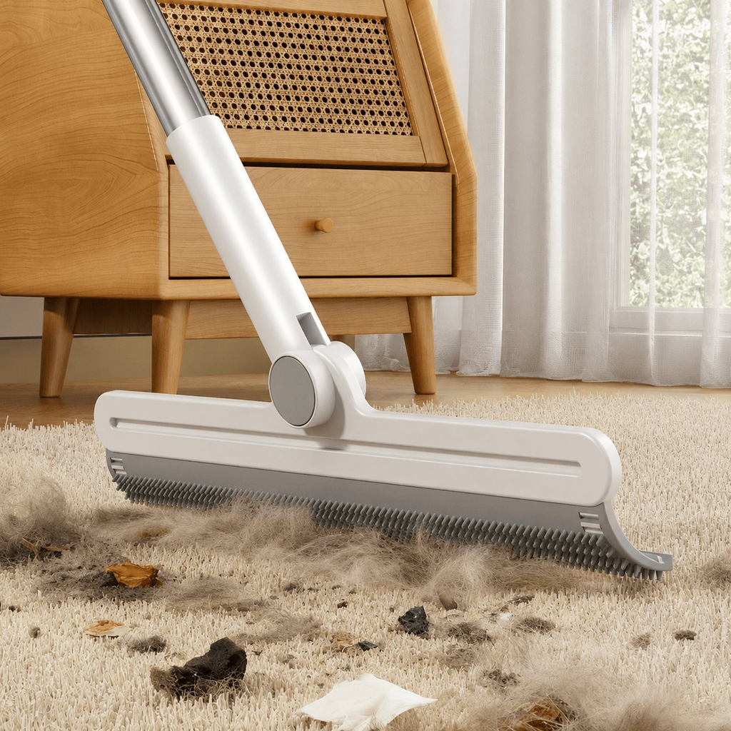 Pet Hair Remover Broom – Adjustable Carpet & Upholstery Fur Cleaner with Rotating Head