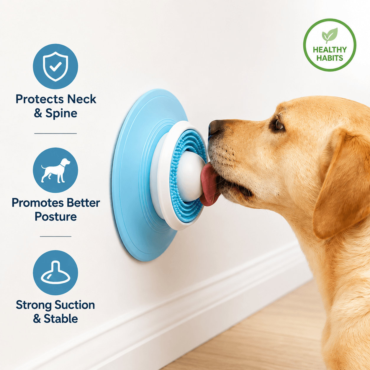 Wall Mounted Dog Lick Mat – Slow Feeding Treat Toy