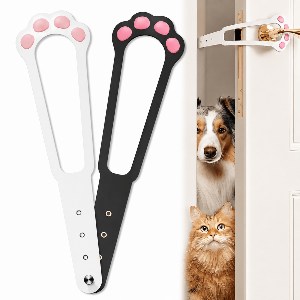 Adjustable Pet Door Holder – No-Drill Door Latch for Cats & Dogs