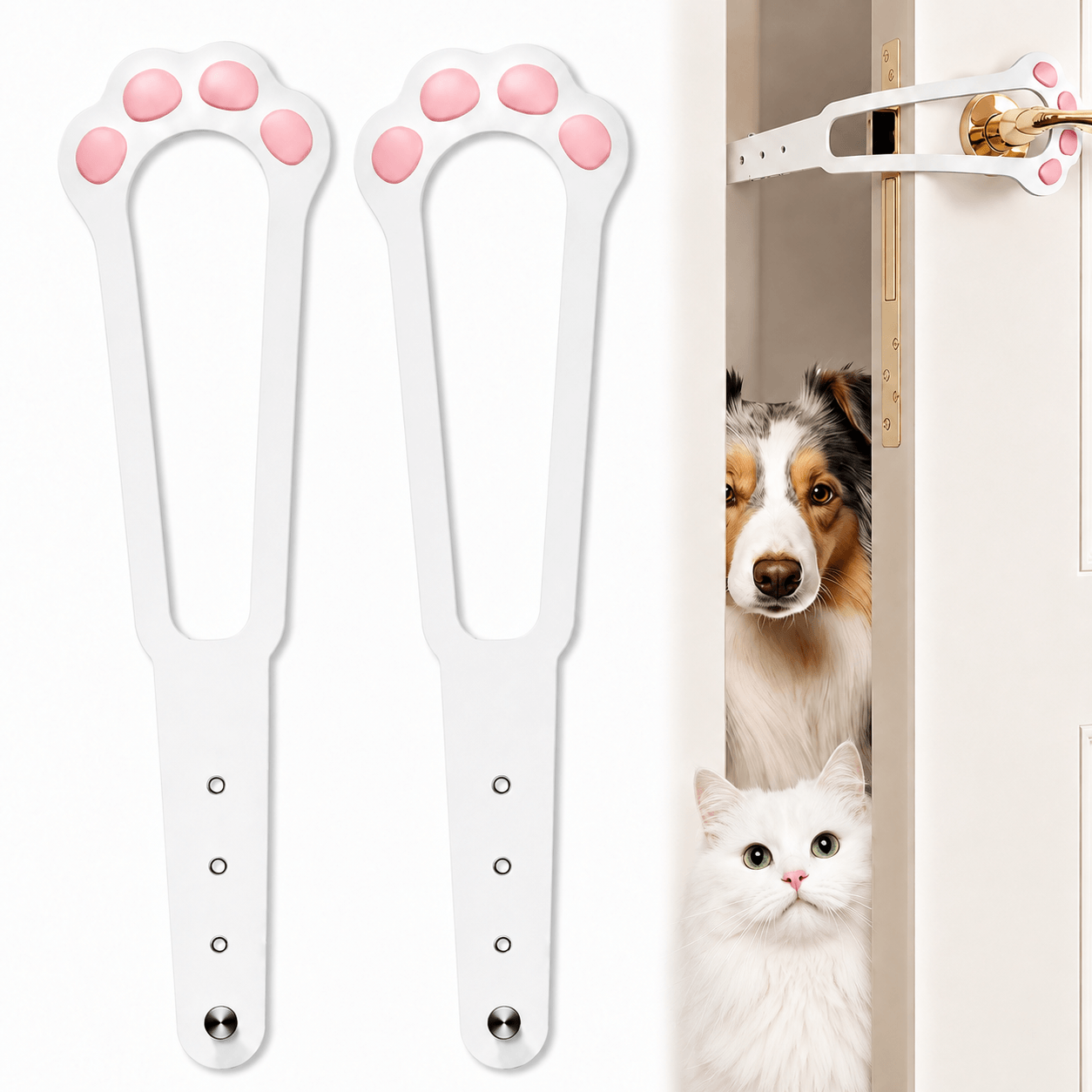 Adjustable Pet Door Holder – No-Drill Door Latch for Cats & Dogs