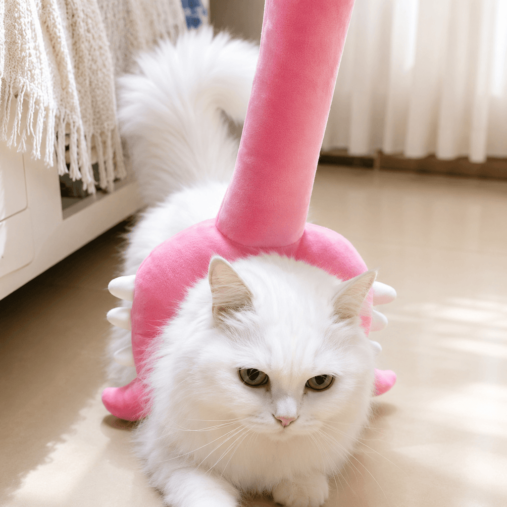 Interactive Plush Cat Toy – Long Teaser Wand for Indoor Cats