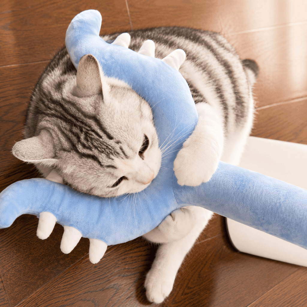 Interactive Plush Cat Toy – Long Teaser Wand for Indoor Cats