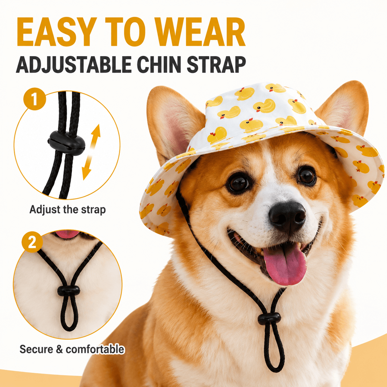 Cute Pet Sun Hat – Adjustable Outdoor Bucket Hat for Dogs & Cats