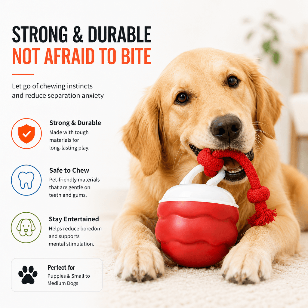 Smart Interactive Dog Ball Toy, Automatic Rolling Rope Toy Fursera