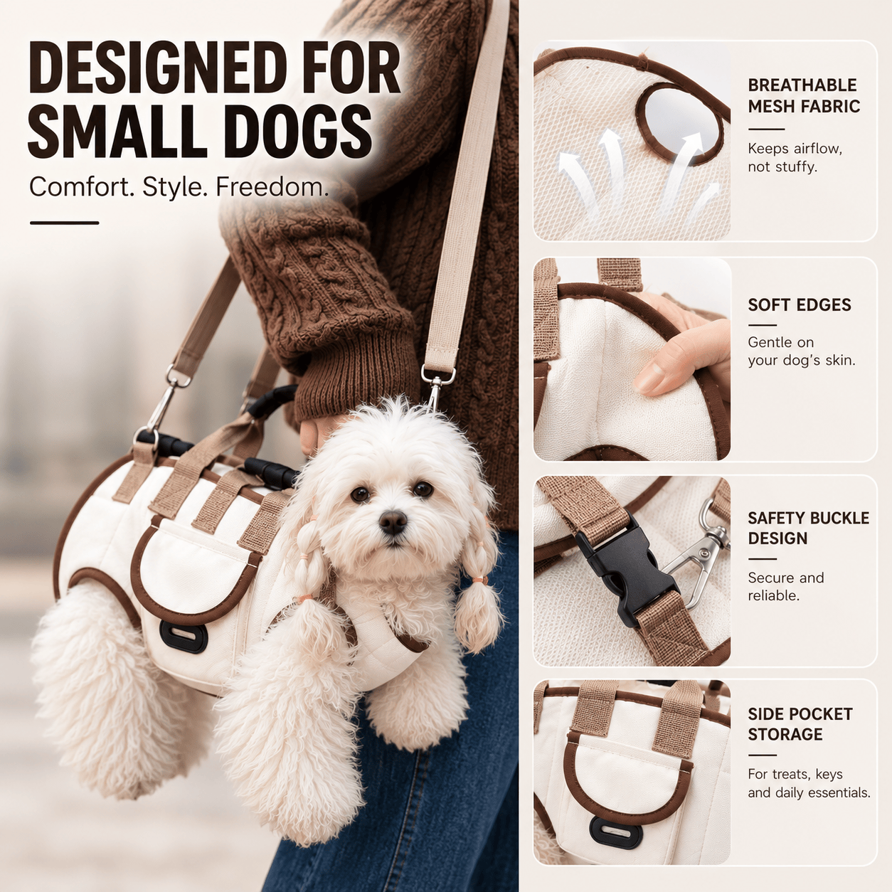 Dog Carrier Harness with Leash