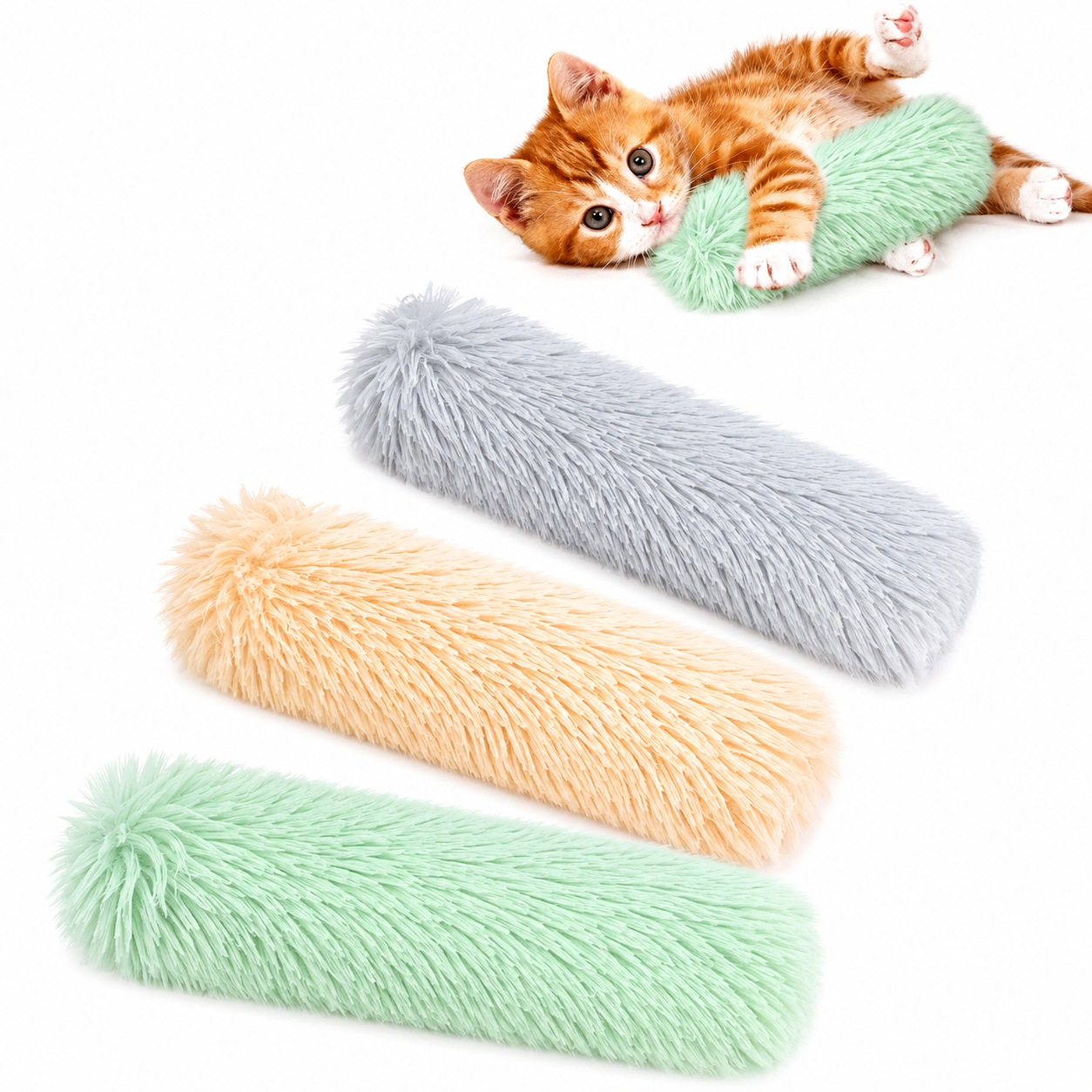 3-Pack Catnip Crinkle Cat Toy Pillows