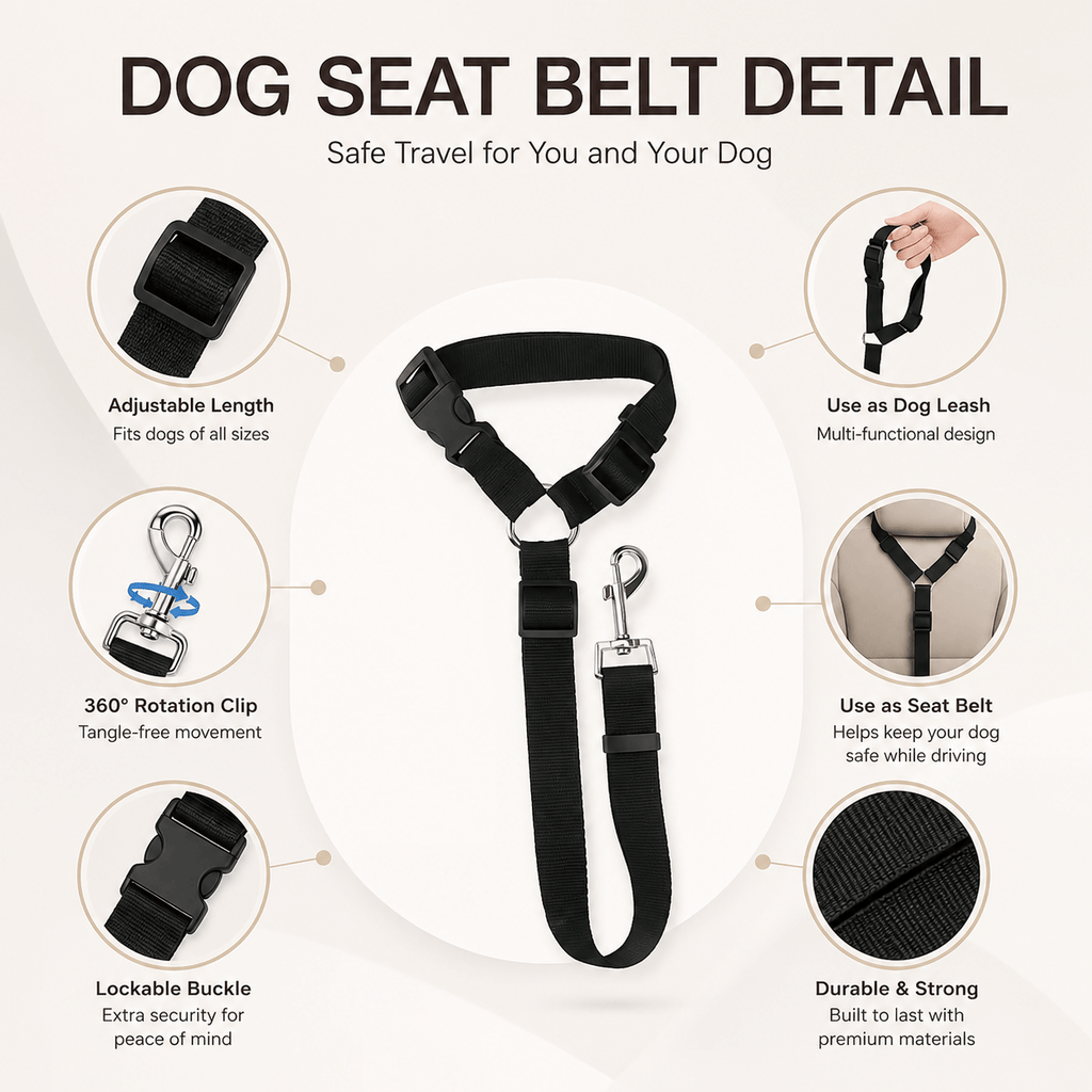Adjustable Dog Car Seat Belt Fursera