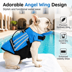 Reflective Angel Wing Dog Life Jacket Quick-Rescue Handle • Breathable Mesh • Reflective Safety