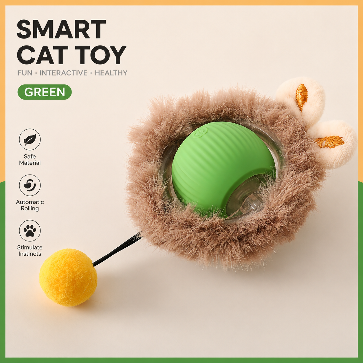 Plush Rolling Fun Ball – Smart Interactive Pet Toy for Dogs & Cats