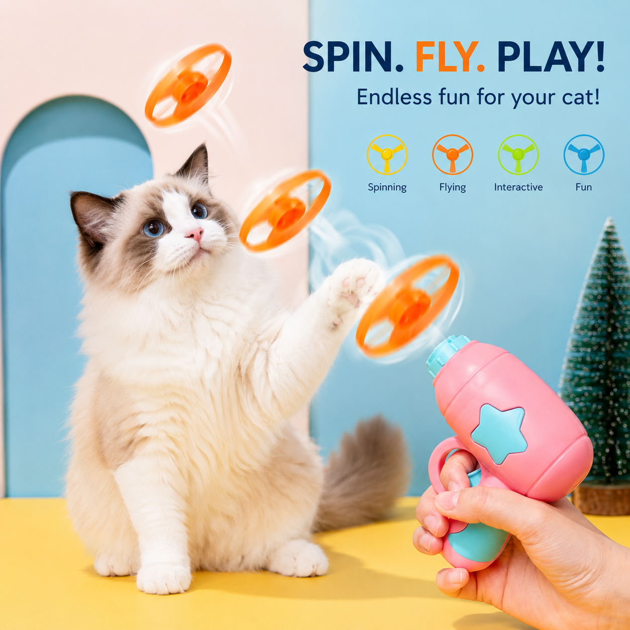Flying Disc Launcher Cat Toy