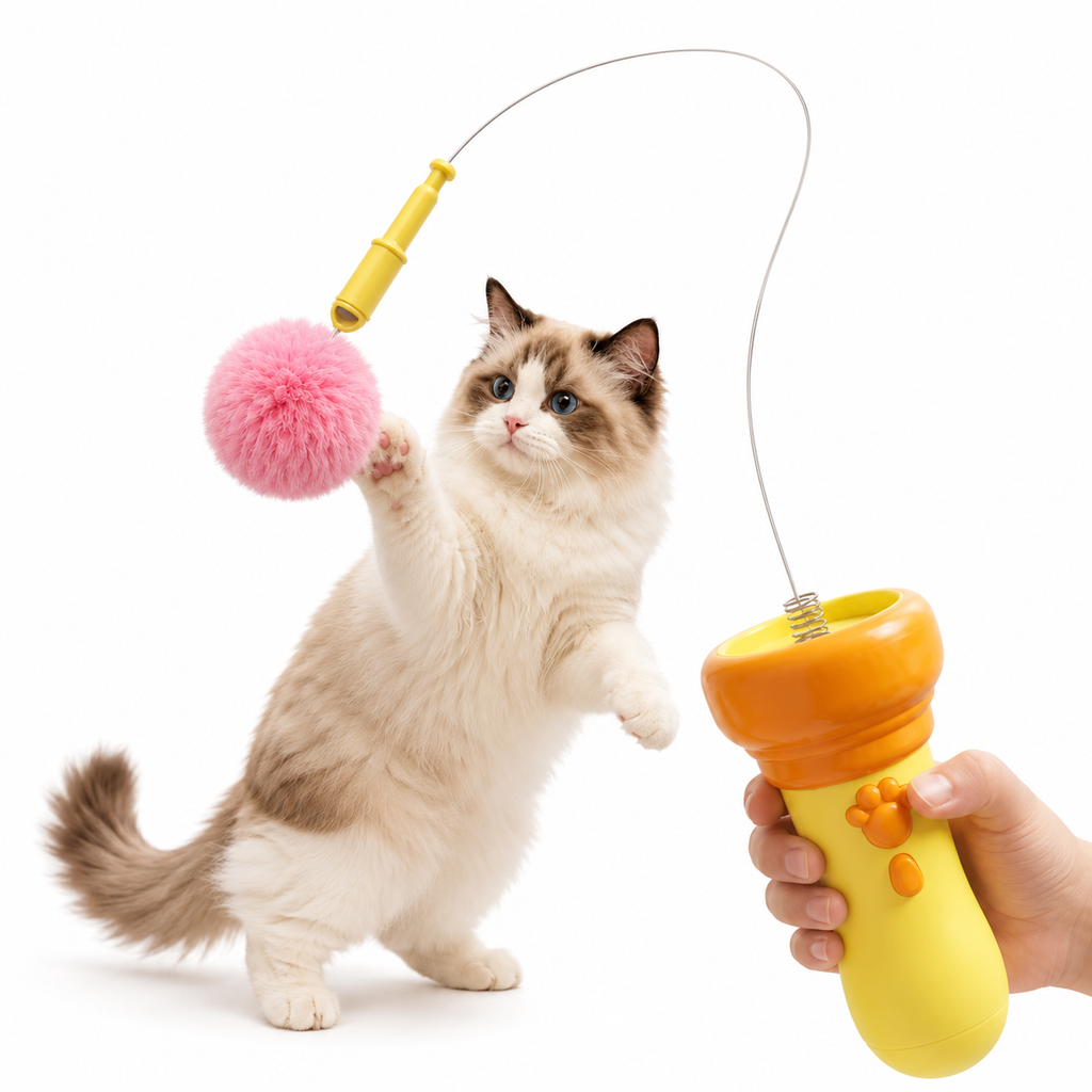 Interactive Cat Ball Launcher Toy – Automatic Plush Ball Shooter for Indoor Cats