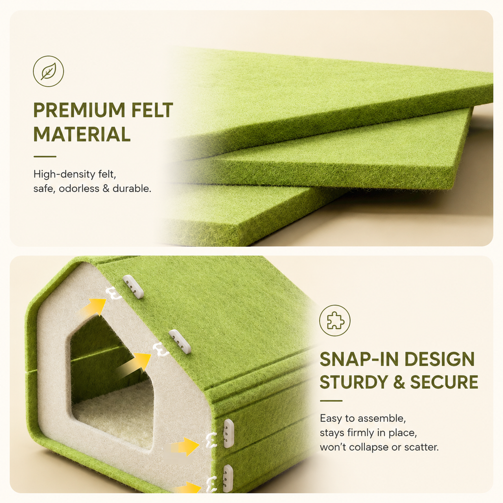 Felt Cat House Scratcher Bed