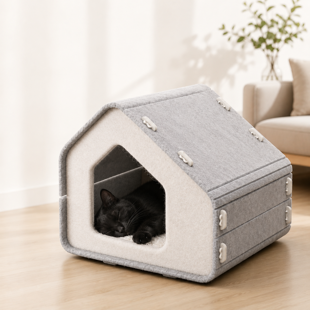 Felt Cat House Scratcher Bed
