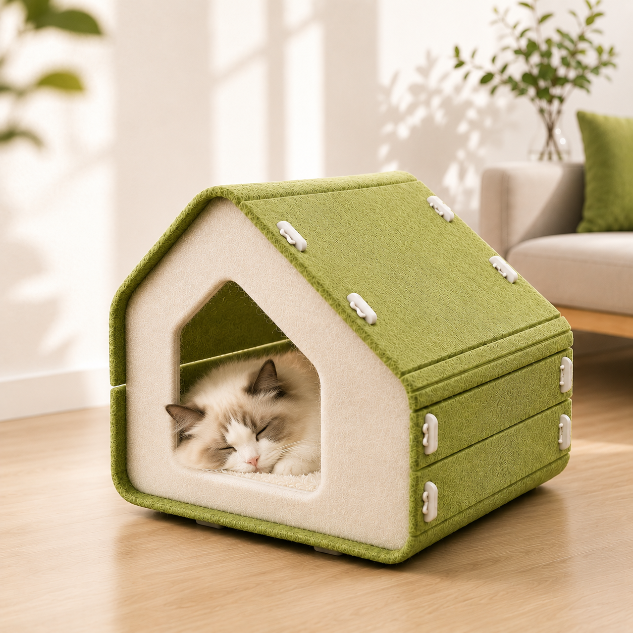 Felt Cat House Scratcher Bed