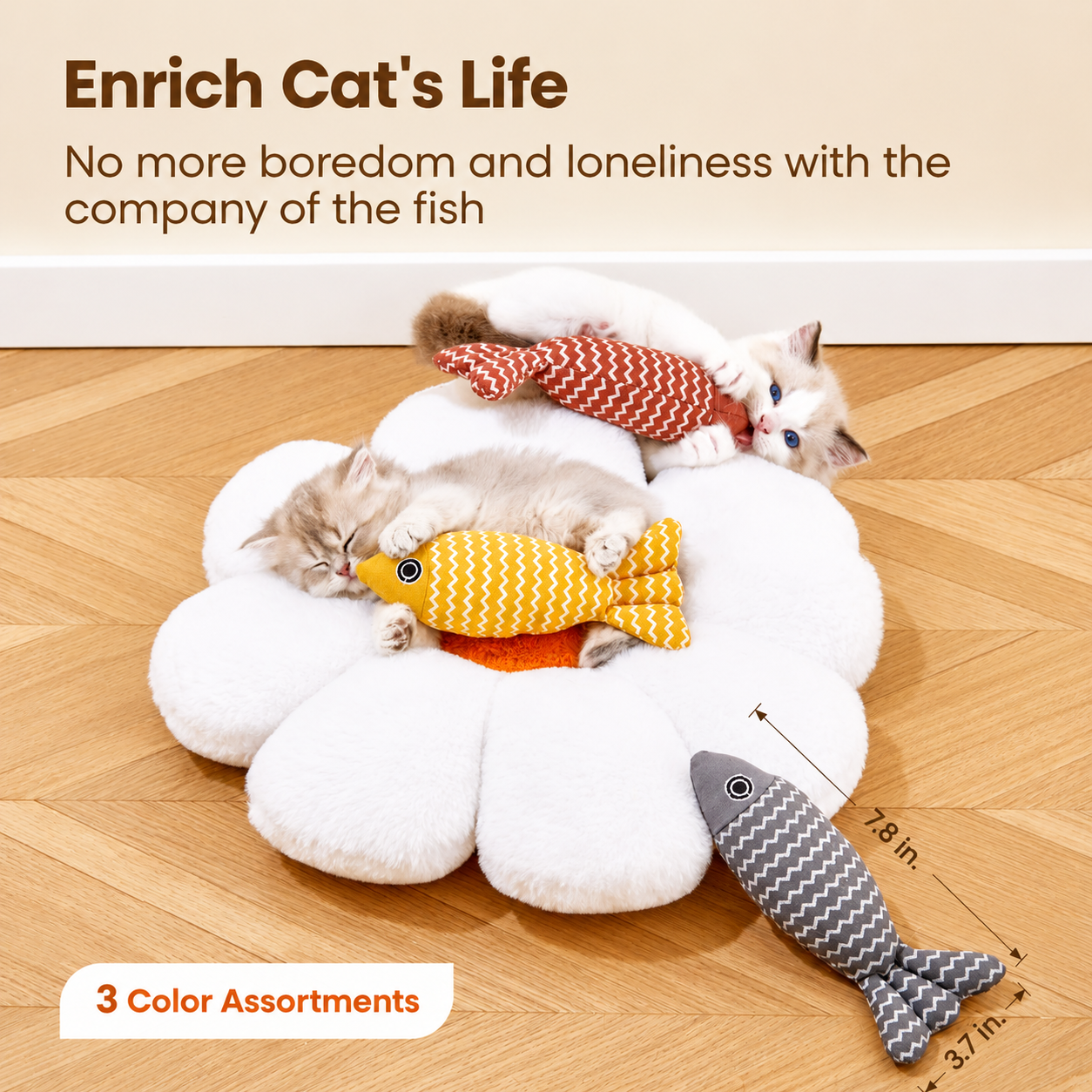 3PCS Catnip Fish Toy Set