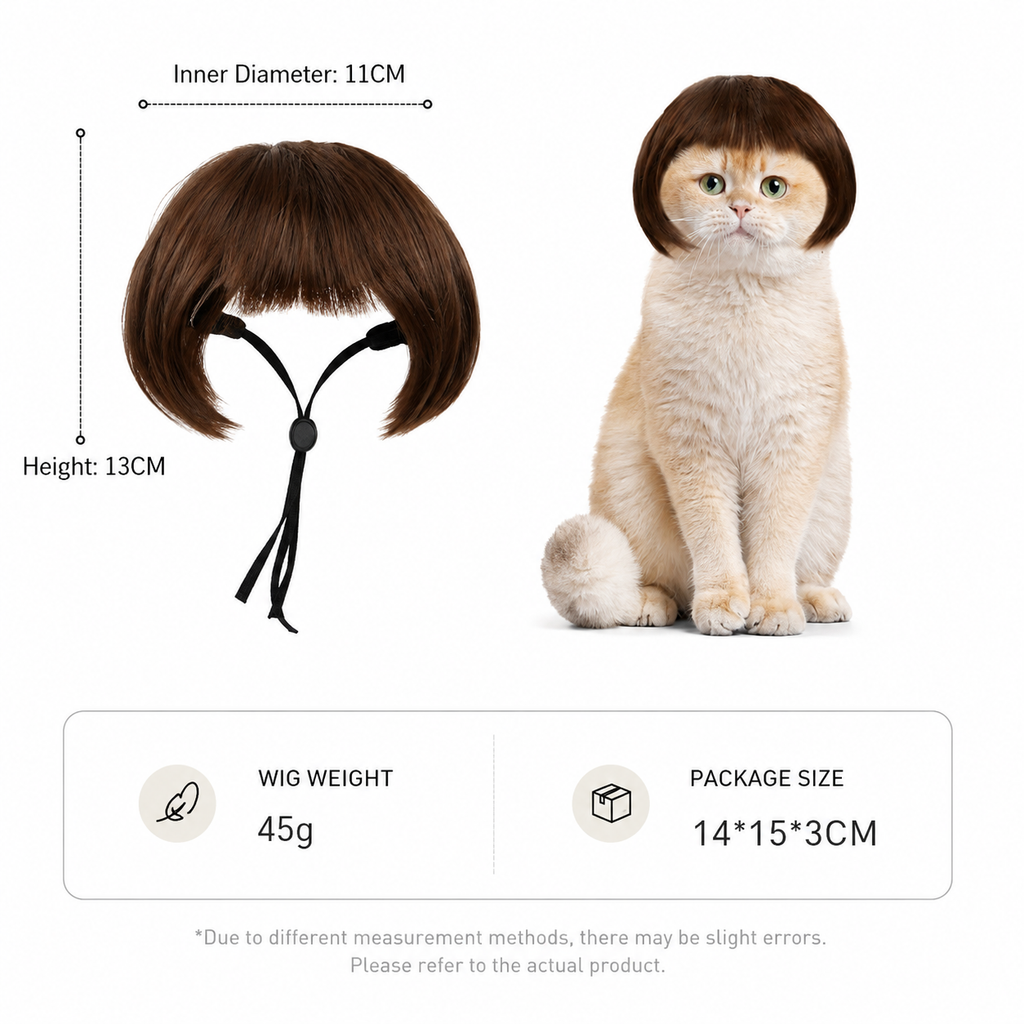 Funny Dog Wig for Cats & Dogs