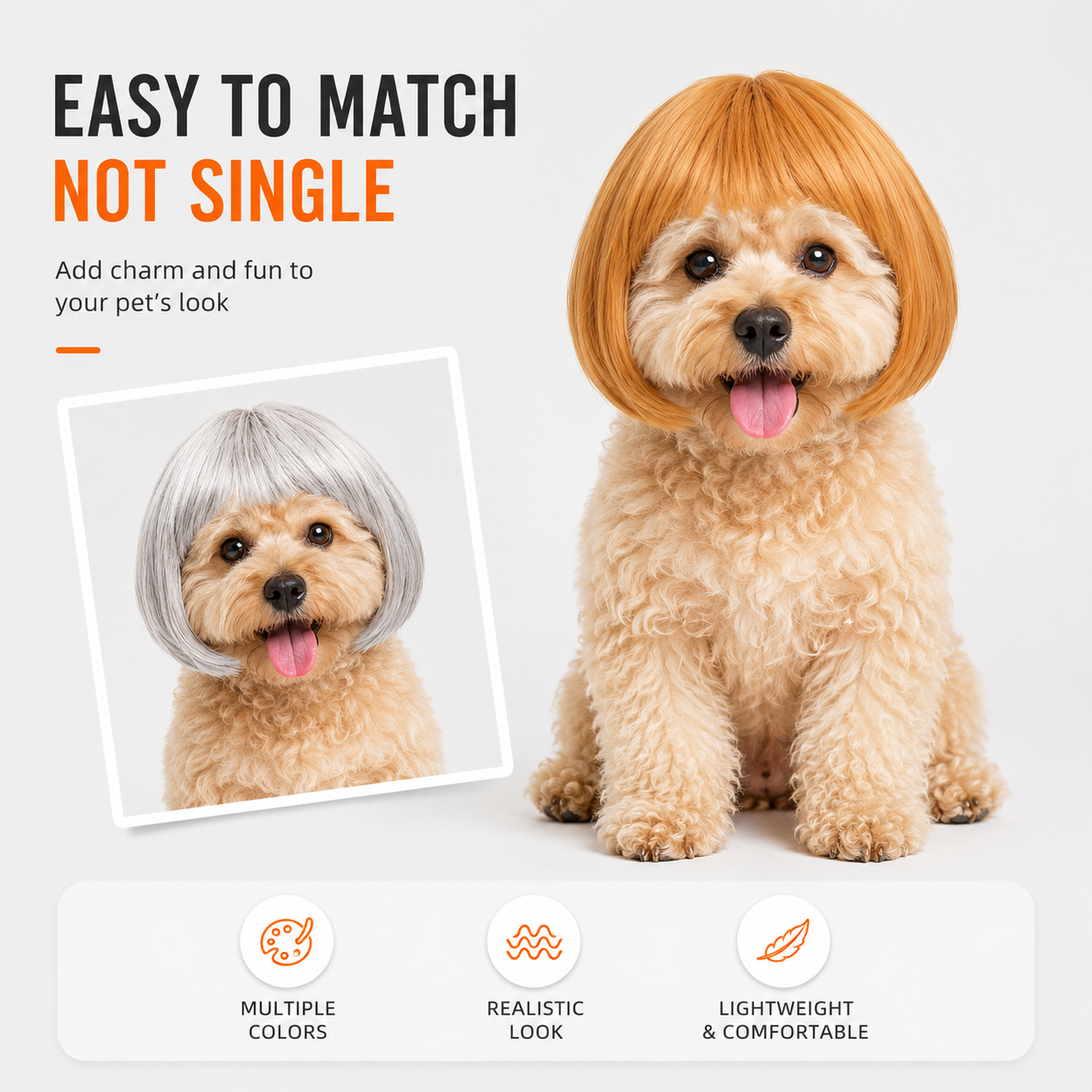 Funny Dog Wig for Cats & Dogs