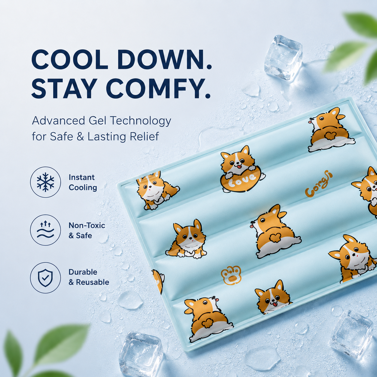 Self-Cooling Pet Mat for Dogs & Cats