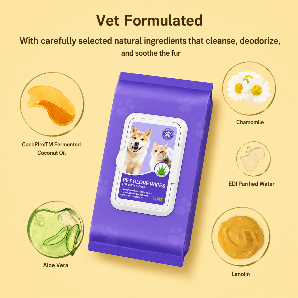 Disposable Dog Grooming Wipes 20pcs