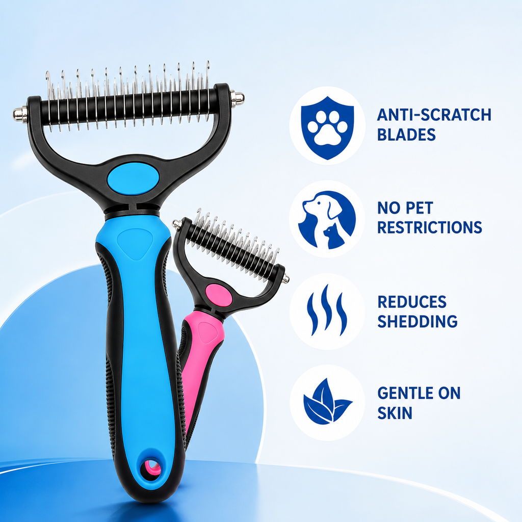 Dog Grooming Comb – Shedding & Detangling Tool