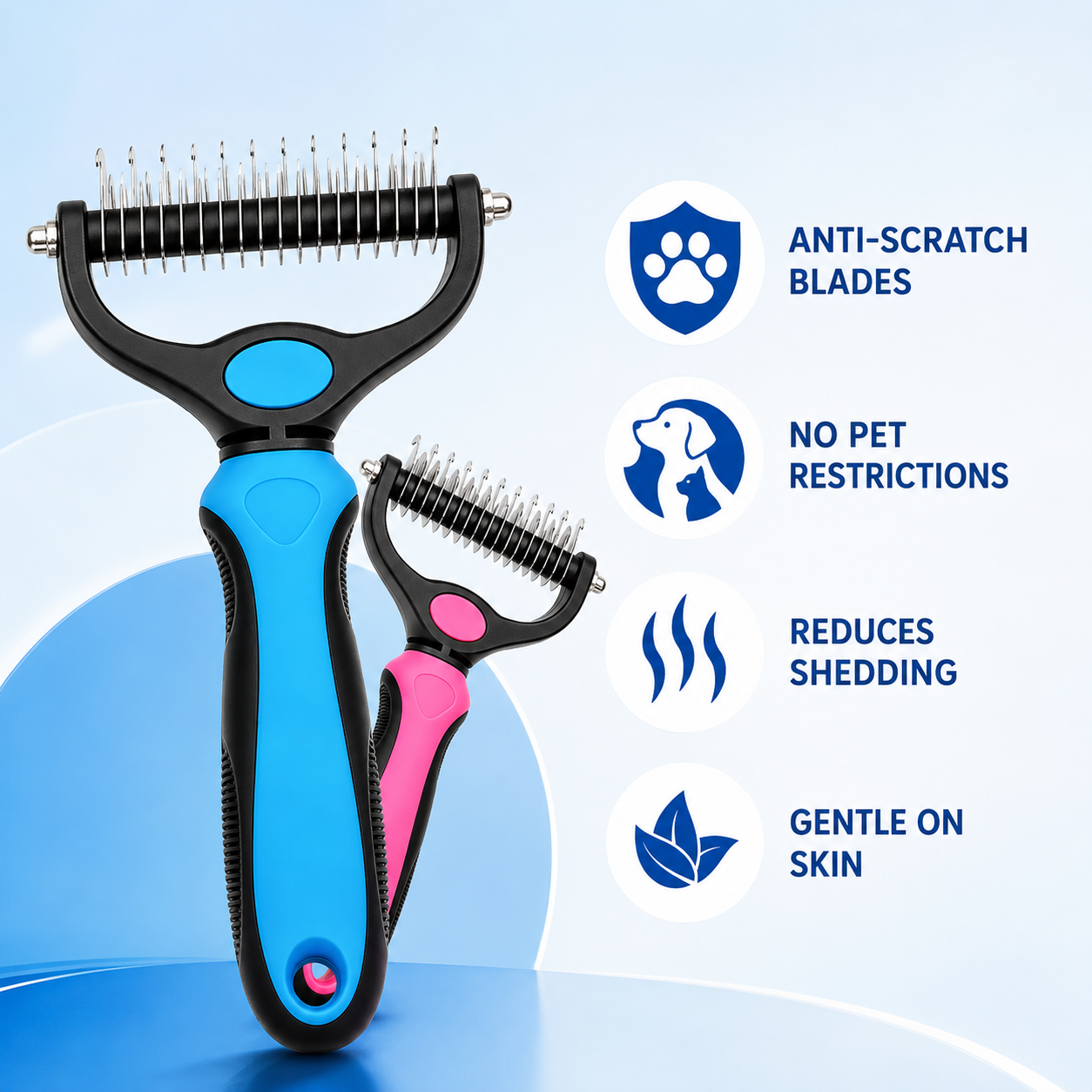 Dog Grooming Comb – Shedding & Detangling Tool