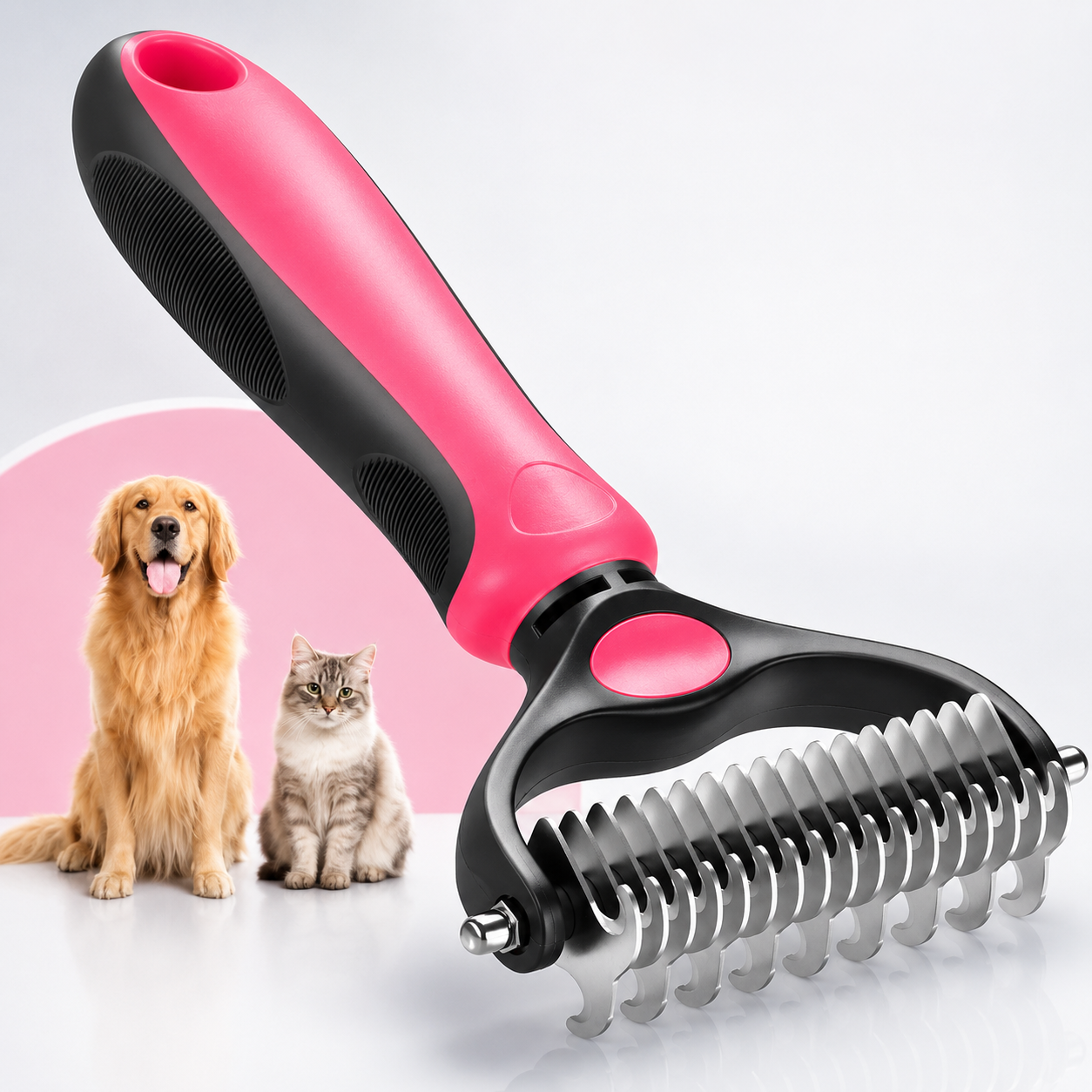 Dog Grooming Comb – Shedding & Detangling Tool