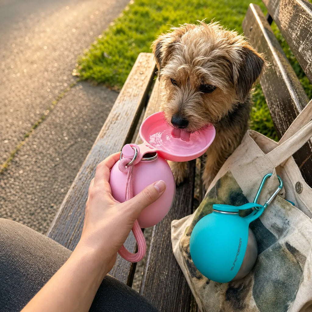 Portable Dog Water Bottle – Leak-Proof Travel Bottle with Bowl