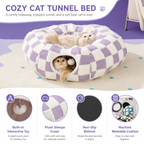 Washable Cat Tunnel Bed for Indoor Cats