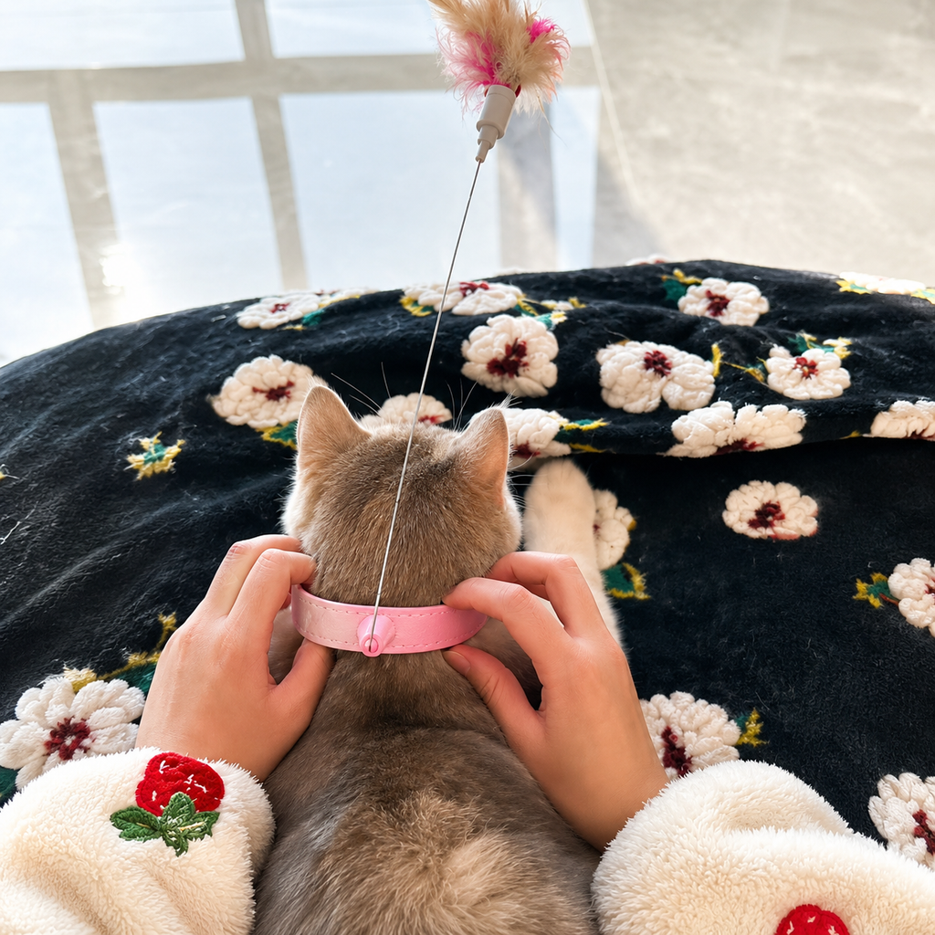 Hands-Free Collar Feather Cat Teaser