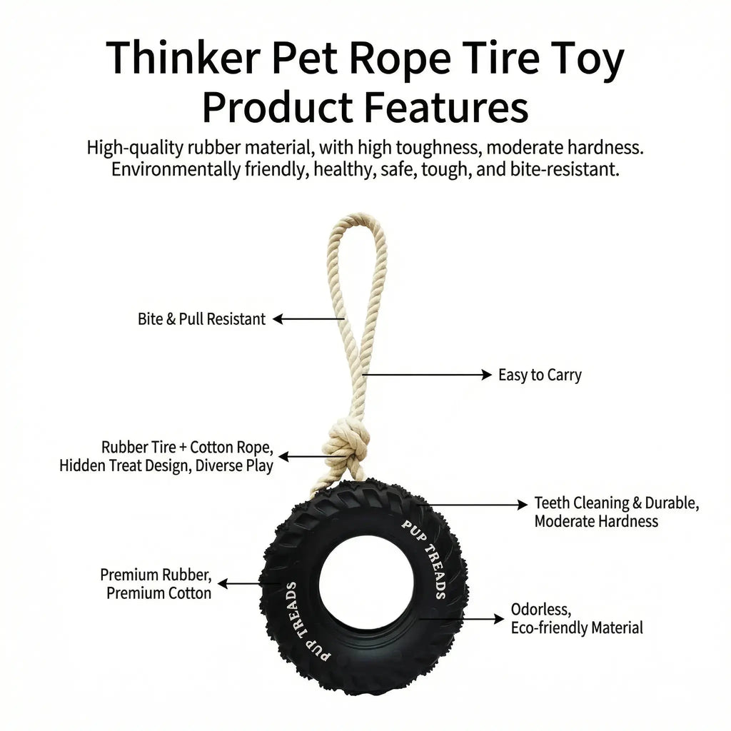 Dog Chew Tire – Tough Rubber Toy for Play & IQ Training STTM