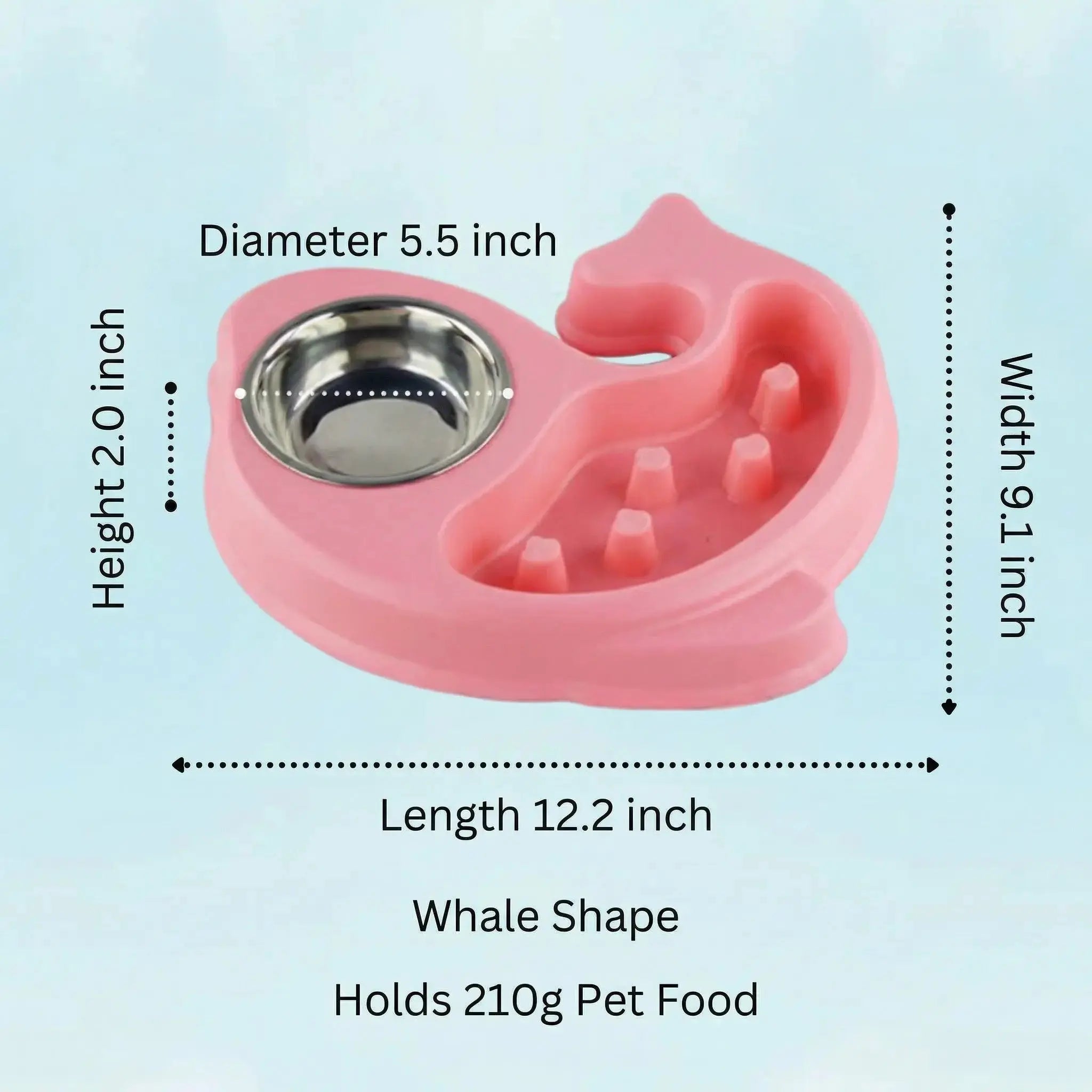 Double Pet Bowl – Fish Design Stainless Steel Food & Water Dish STTM