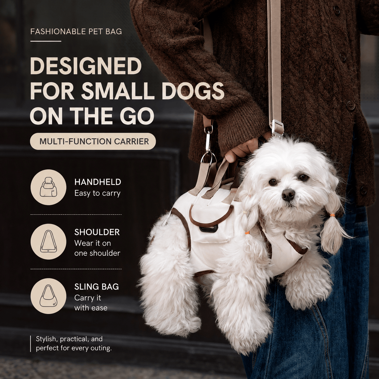 Dog Carrier Harness with Leash