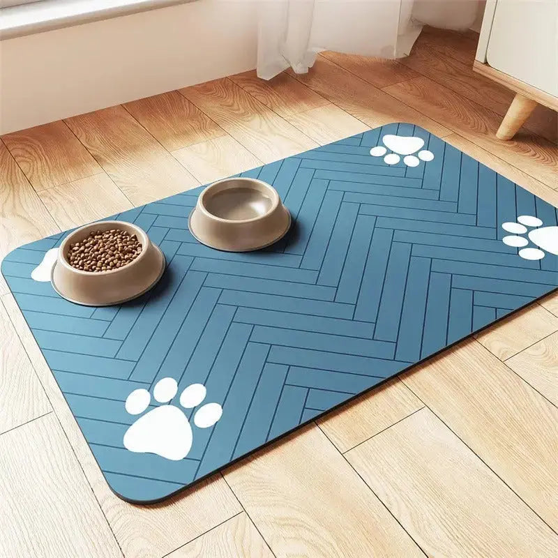 Dog & Cat Feeding Mat – Absorbent Bowl Mat for Mess-Free Meals STTM
