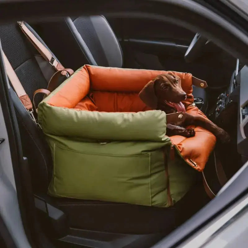 Dog Car Seat Bed – Faux Leather Booster Seat for Safe Travel Fursera
