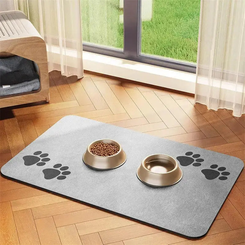 Dog & Cat Feeding Mat – Absorbent Bowl Mat for Mess-Free Meals STTM
