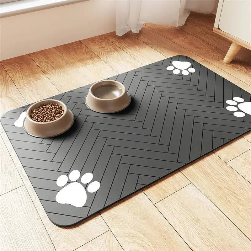 Dog & Cat Feeding Mat – Absorbent Bowl Mat for Mess-Free Meals STTM