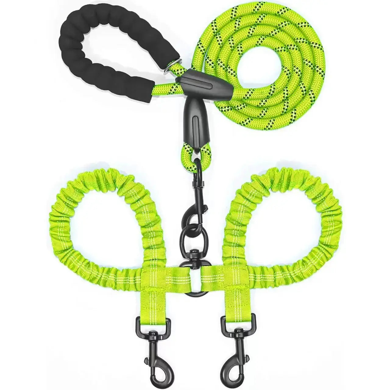 Dual Dog Leash – No-Tangle 360° Swivel Bungee Leash for Two Dogs Fursera
