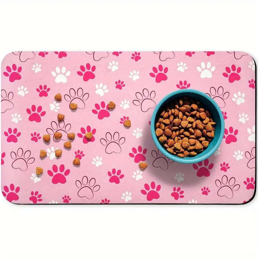 Dog & Cat Feeding Mat – Absorbent Bowl Mat for Mess-Free Meals STTM