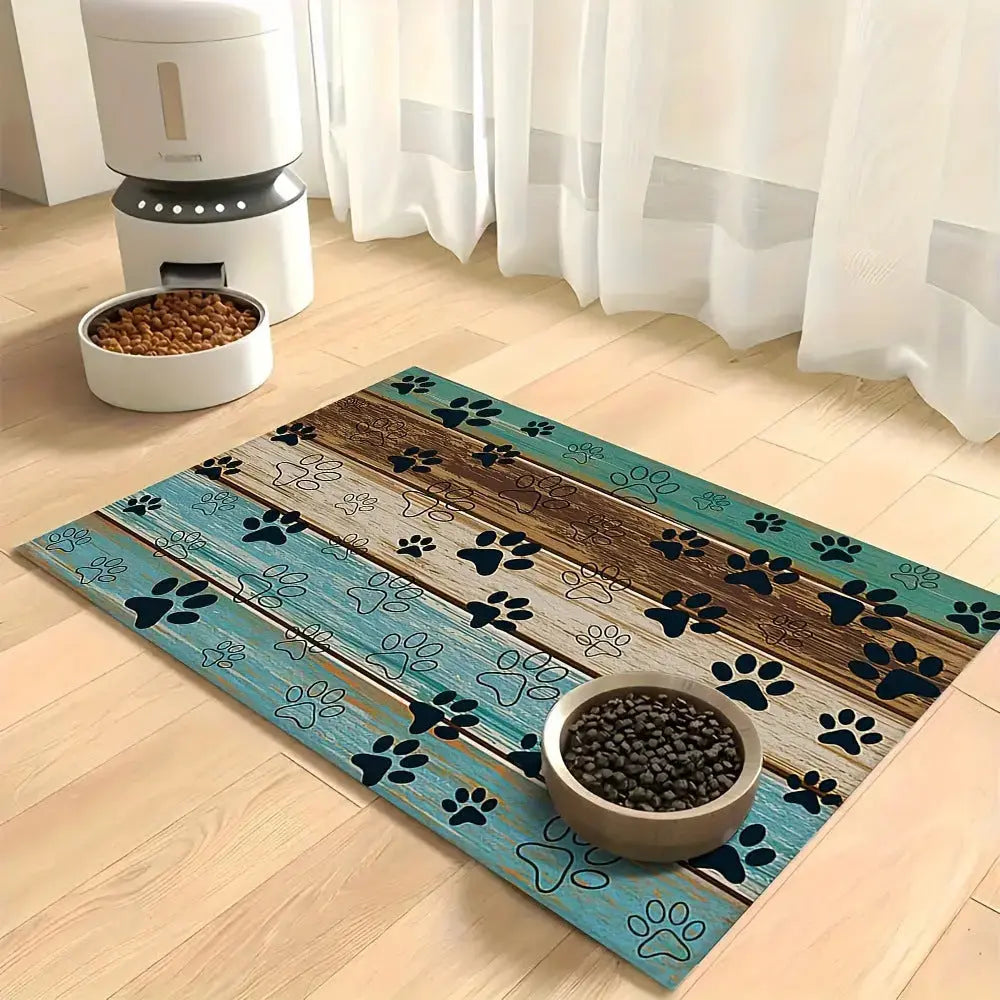 Dog & Cat Feeding Mat – Absorbent Bowl Mat for Mess-Free Meals STTM