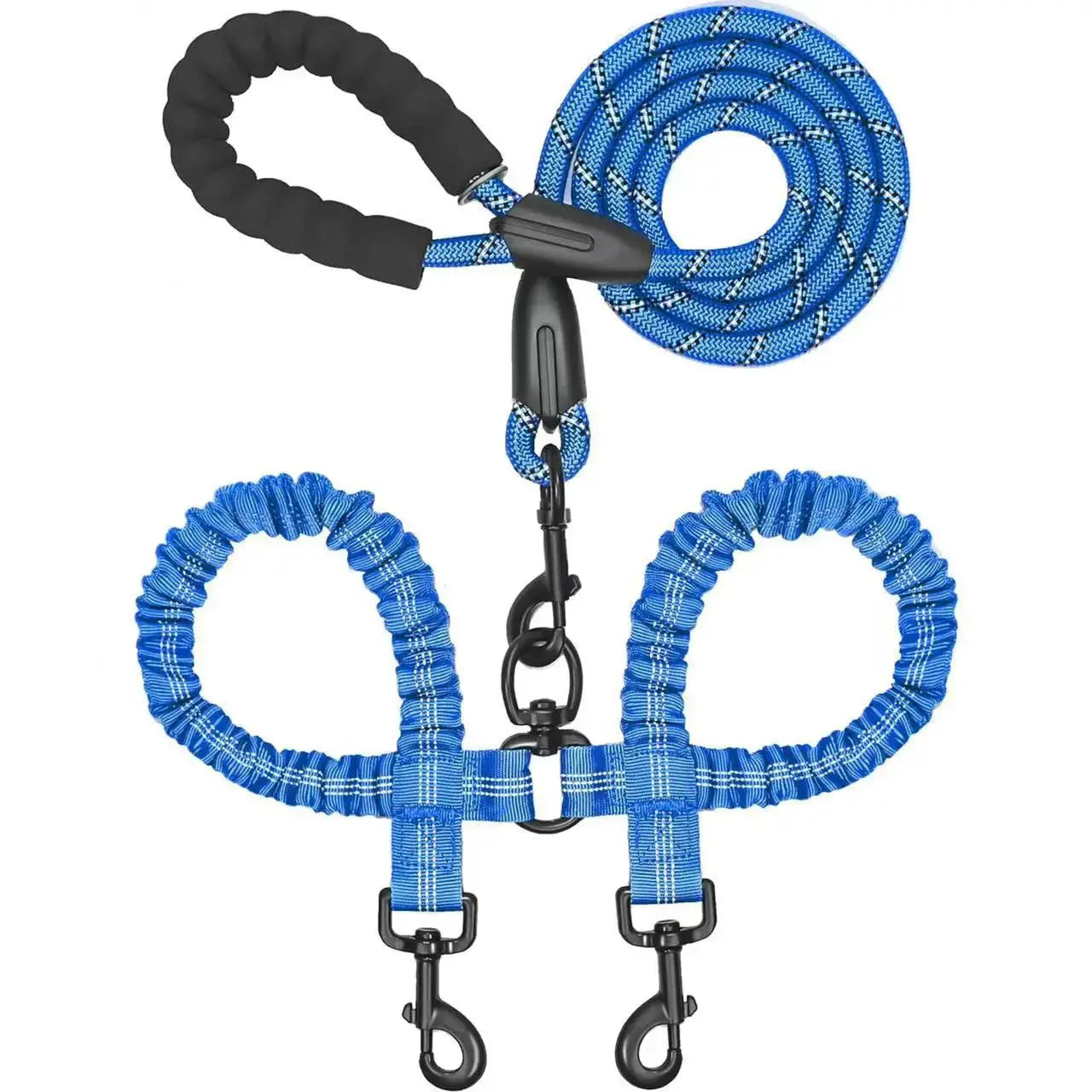 Dual Dog Leash – No-Tangle 360° Swivel Bungee Leash for Two Dogs Fursera