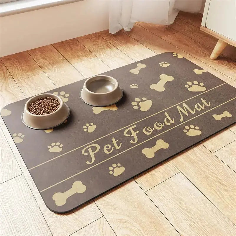 Dog & Cat Feeding Mat – Absorbent Bowl Mat for Mess-Free Meals STTM