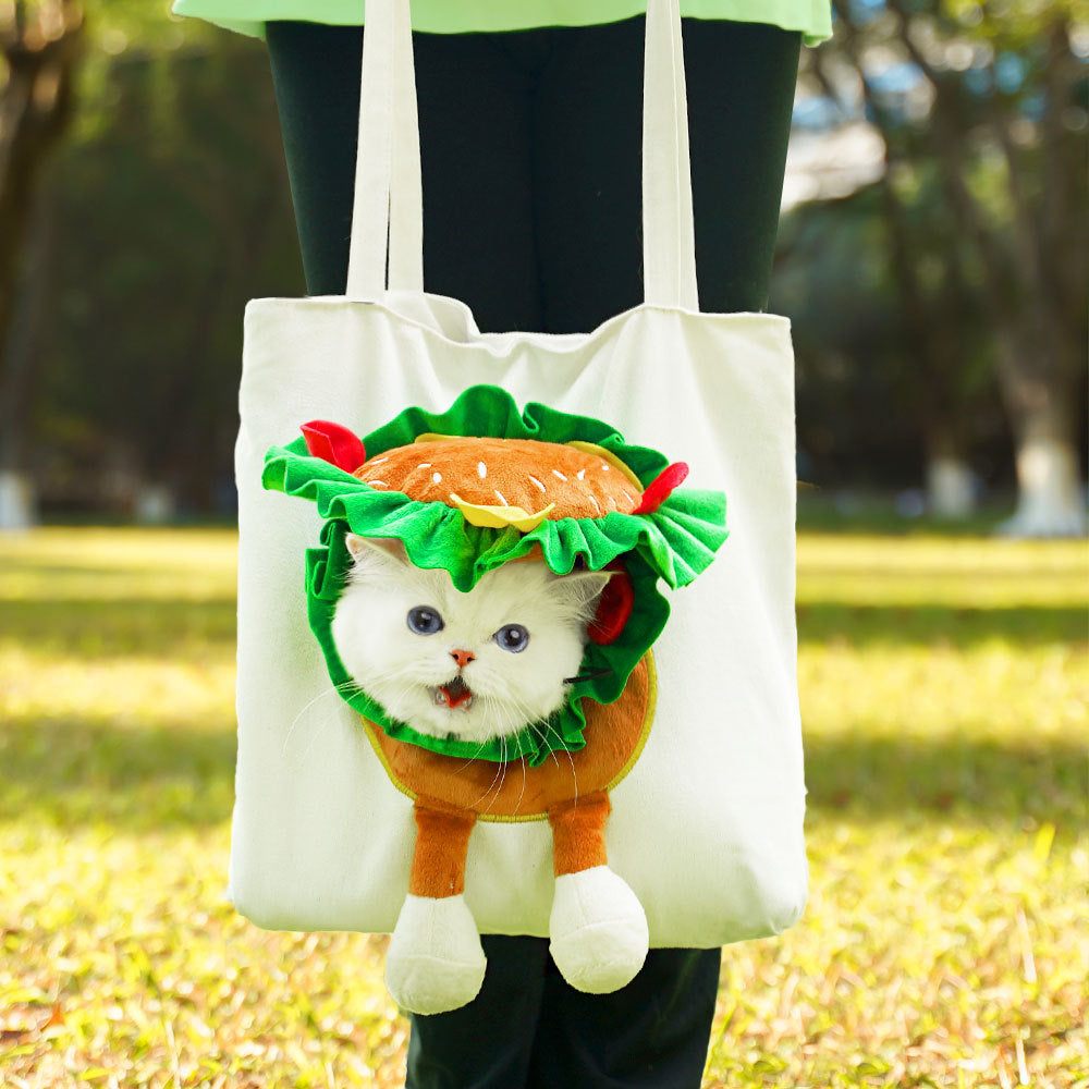 Cute Character Pet Carrier Tote Bag – Canvas Shoulder Bag for Cats & Small Dogs